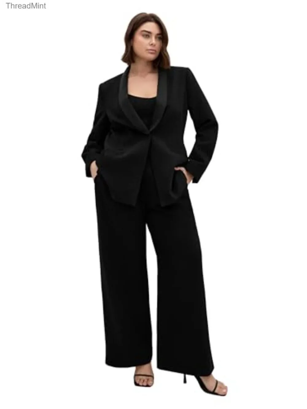 City Chic Plus Size Tuxedo Jacket Longline Collar Shaping Seams Soft Touch